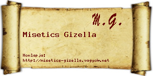 Misetics Gizella névjegykártya